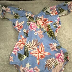 Kona Sol Pastel Pink and Blue Swimsuit